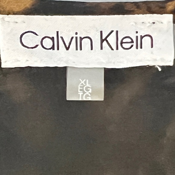 Calvin Klein Women's Black and Brown Floral Neutral Top Size XL Like New! - Picture 7 of 11
